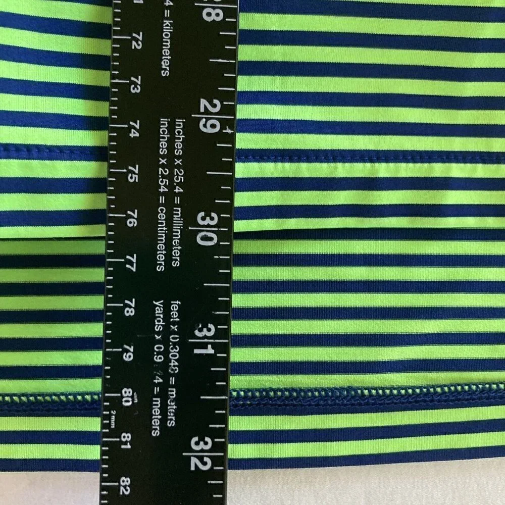 Ralph Lauren RLX Polo Shirt Mens XL Green Blue Stripe Golf Performance Top